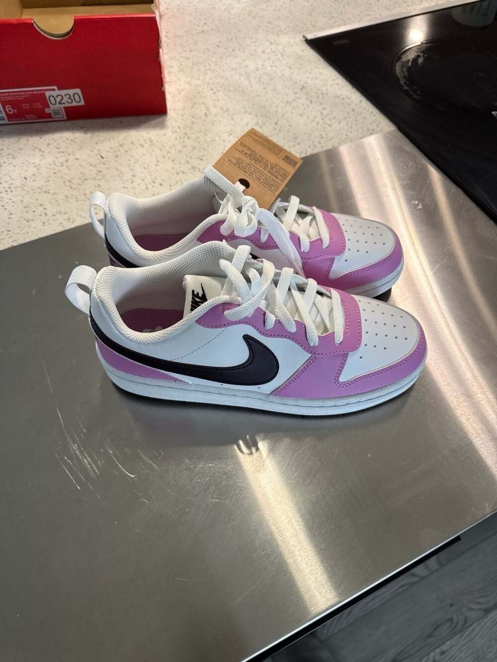 Nike Court Borough Low Recraft White Burgundy Ash Light Magenta